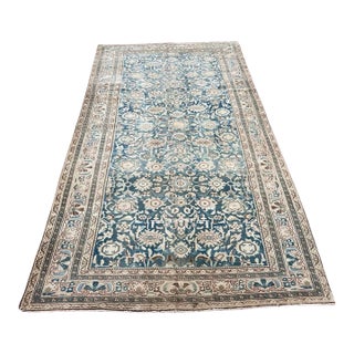 Antique Melayer Rug, Azerbaijan Ca. 1920s – Elegant Floral Ivory & Blue-Green Field For Sale