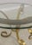 Italian Italian Gold Finish Iron Base Round Glass Top Lamp Table For Sale - Image 3 of 13