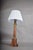 Vintage Neoclassical Style Turned Wood Column Table Lamp, Brass Collar Accents For Sale - Image 4 of 8