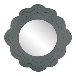 Fleur Home Audubon Magnolia Circle Mirror in Gunmetal, 30x30 For Sale