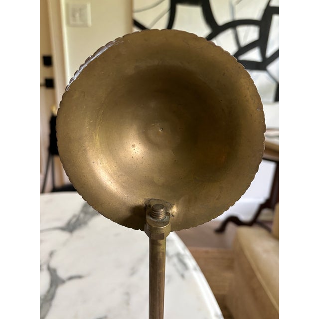 Vintage Large Scale Architectural Brass Freestanding Hand Towel Ring Holder For Sale - Image 10 of 11