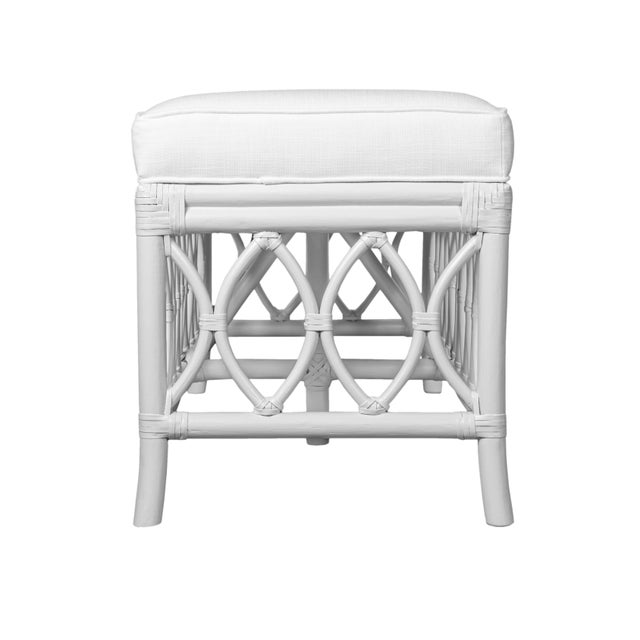 Wood Lillian Bench - White For Sale - Image 7 of 8