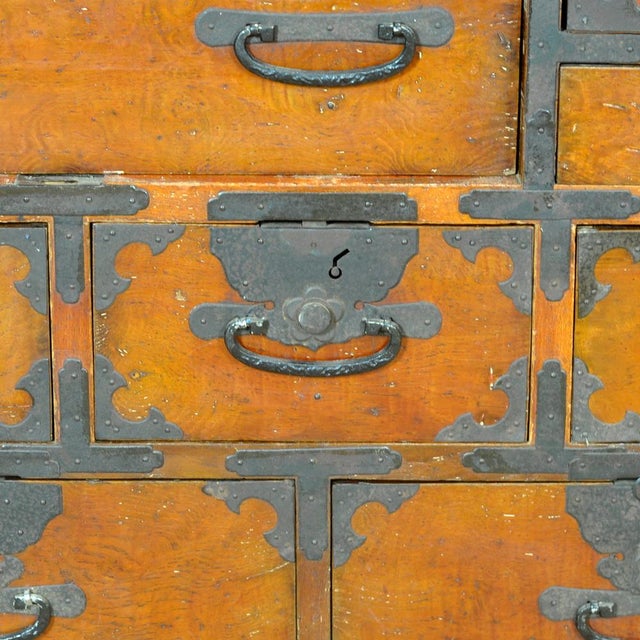 Japanese Tansu Chest of Drawers, 1890s For Sale - Image 9 of 13