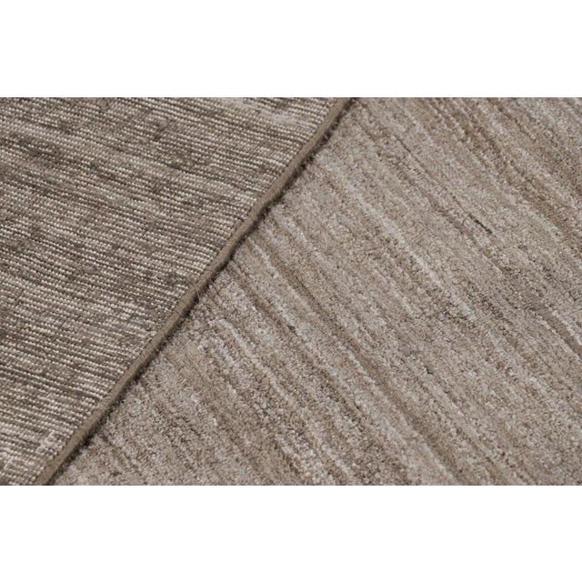 Beige Rug & Kilim’s Oversized Textural Rug in Solid Beige-Brown Tones and Striae For Sale - Image 8 of 8