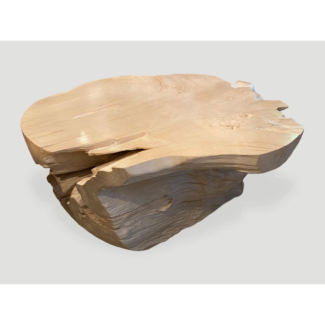2010s Andrianna Shamaris Impressive Bleached Teak Wood Coffee Table For Sale - Image 5 of 18