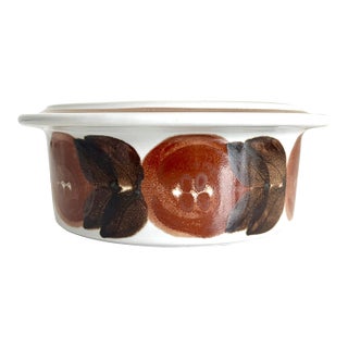 Vintage 1970s Arabia of Finland Rosmarin Brown Fruit or Dessert Bowl For Sale