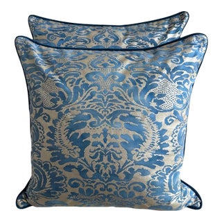 Pair of Venetian Fortuny Textile Pillows For Sale