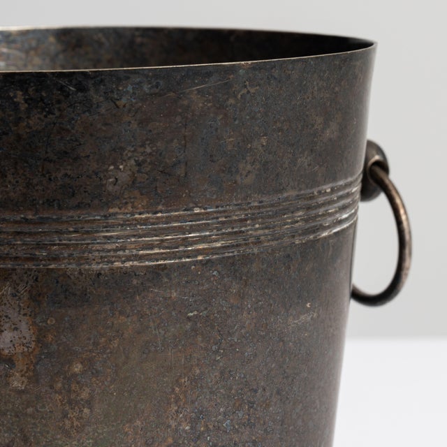 French Mid 20th Century France Chocolate Silver Ice Bucket For Sale - Image 3 of 15