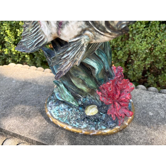 Gray 1960s Italian Glazed Porcelain Fish Sculpture For Sale - Image 8 of 11