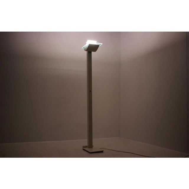 Modernist White Metal Floor Lamp by Hartmut Engel for Zumtobel, 1980s For Sale - Image 15 of 18