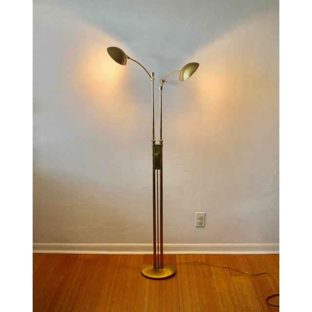 1980s Postmodern Adjustable Two Light Brass Floor Lamp by Holtkoetter Luechten For Sale - Image 17 of 17