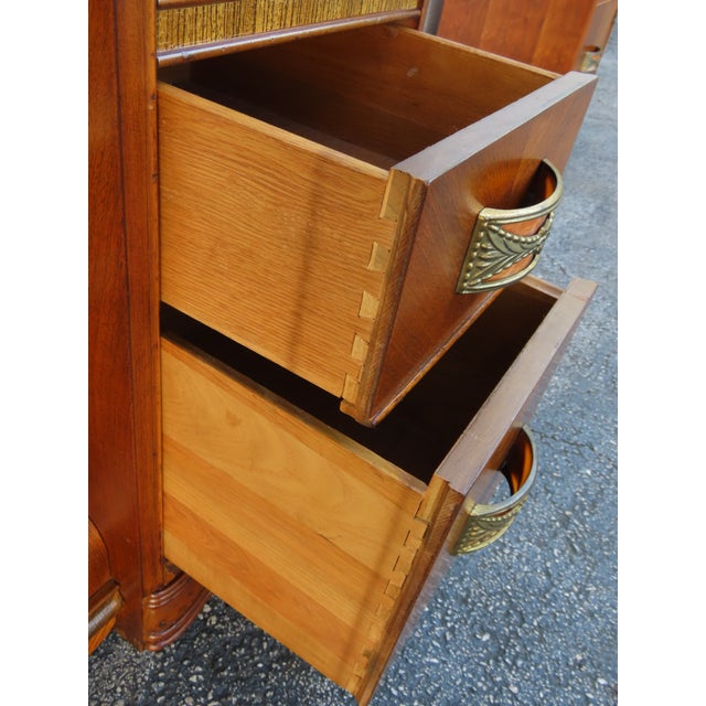 Early 20th Century 1920s Art Deco Water Fall Inlay Vanity Makeup Table 6300 For Sale - Image 5 of 18