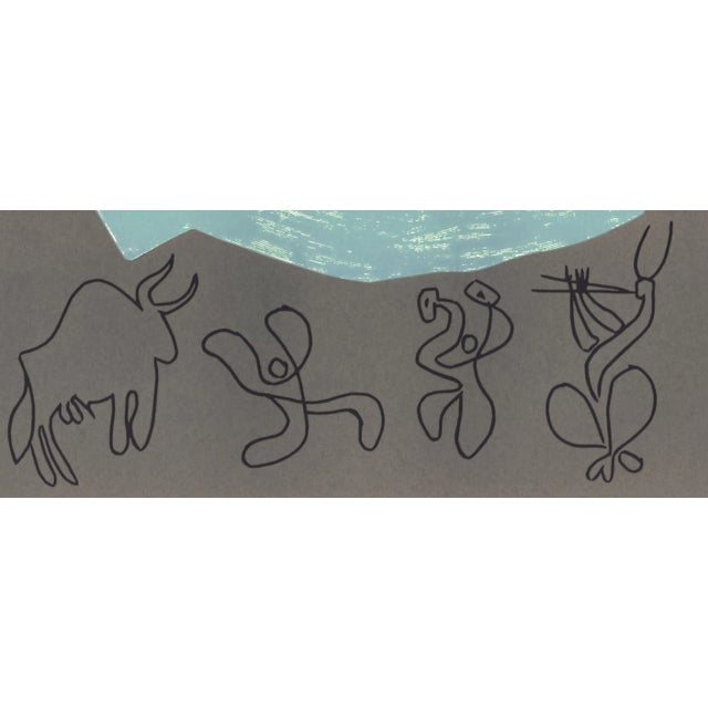 Abstract 1962 Pablo Picasso Linocut Engraving "Bacchanal With Bull" For Sale - Image 3 of 8