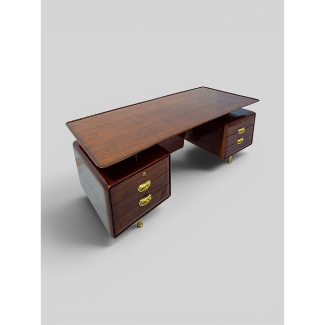 Mid-Century Italian Executive Table Desk by Vittorio Dassi, 1950s For Sale - Image 6 of 18