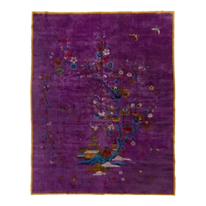 1930s Purple Walter Nichols Chinese Art Deco Carpet, 9 X 11'6''