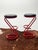 Textile 1980s Pair of Post Modern Bar Stools in Red & Black For Sale - Image 7 of 9