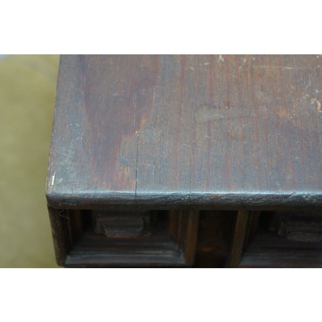 Vintage Oak Geometric Brutalist Jewelry Trinket Keepsake Chest Box 12" For Sale - Image 14 of 17