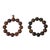 Set of 2 Brown Wood / Amber Resin Beads Hand Rosary Praying Bracelet For Sale