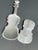 Beautiful antique white glazed porcelain box in a shape of violin or viola.
