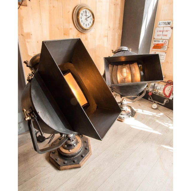 Industrial Repurposed Spotlight Floor Lamp from Mazda, 1940s For Sale - Image 3 of 18