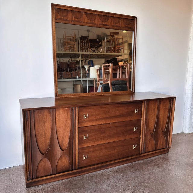 1970s Broyhill Brasilia II Large Wall Mirror For Sale - Image 5 of 8