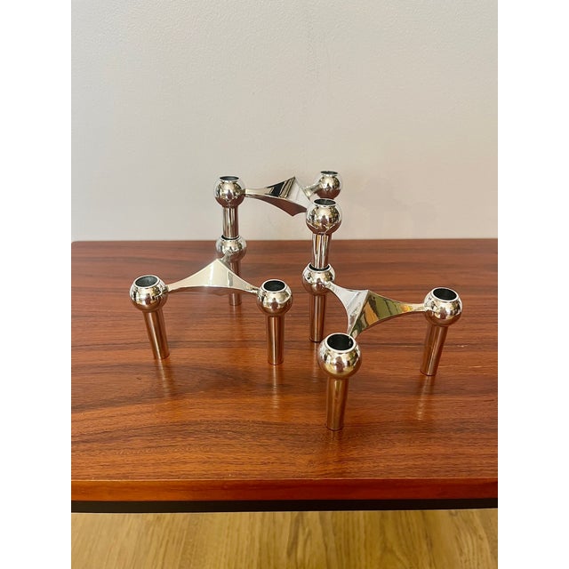 S22 Candlesticks by Hans Nagel with Werner Stoff, Germany, 1970s, Set of 3 For Sale - Image 3 of 6