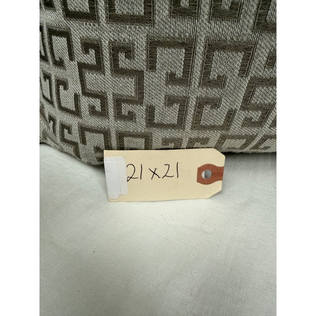 Early 21st Century Pair of Geometer Print Down Pillows For Sale - Image 5 of 9