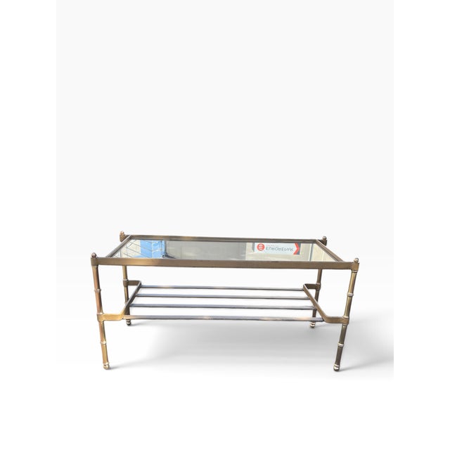 Stitched Leather Cocktail Table by Jacques Adnet, 1950s For Sale - Image 6 of 14