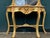 Gold 1980s Louis XVI Gild Beech Console Table & Mirror Set W/ Marble – 2pc For Sale - Image 8 of 10