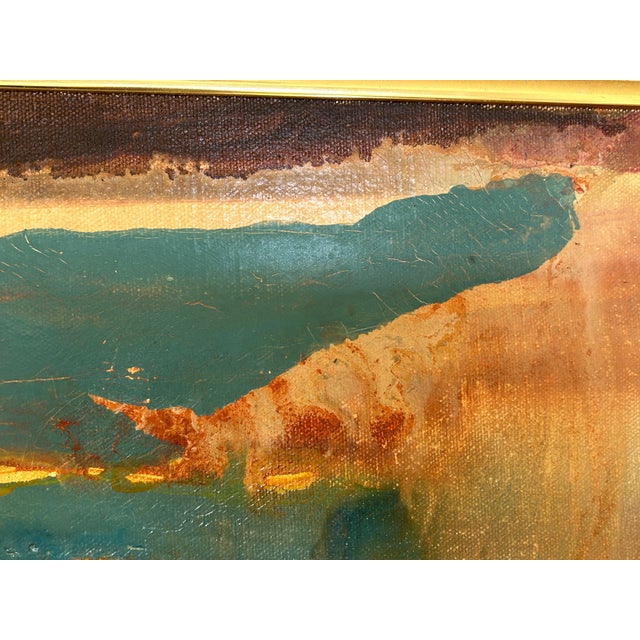 Navajo Wild Land (1973) Abstract Expressionist Landscape Oil Painting by Matthew Diamond For Sale - Image 13 of 14
