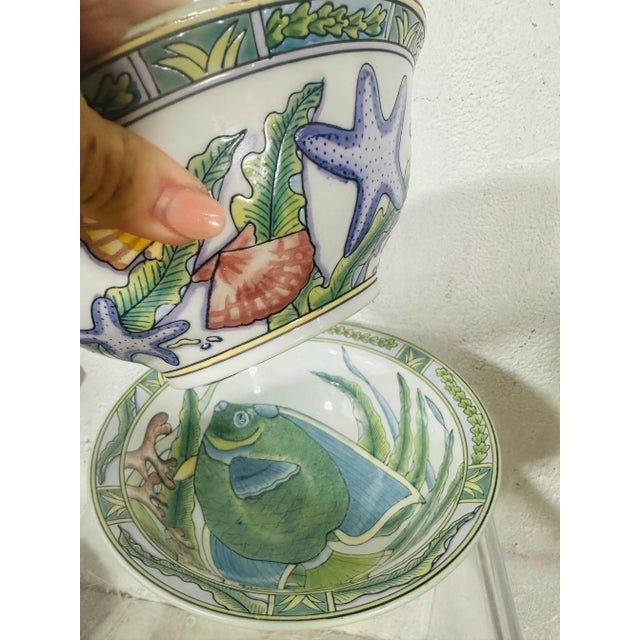 This is a charming pair of decorative ceramic bowls from the Sea Garden collection by Siddhia Hutchinson for Andrea by...
