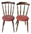 Wood and Fabric Chairs, Set of 2 For Sale