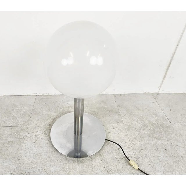 Italian Glass and Chrome Table Lamp, 1960s For Sale - Image 3 of 10