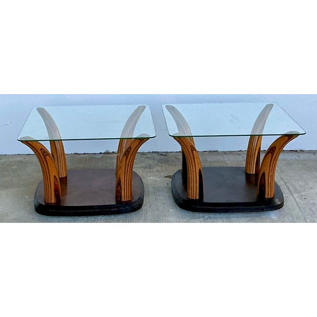 Vintage Henredon “Scene Two” Zebra Wood Tush Side Tables - A Pair For Sale In West Palm - Image 6 of 12