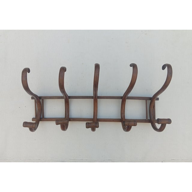 Vintage Bentwood Wall Coat Rack, 1950s For Sale - Image 4 of 6