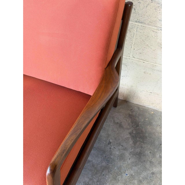 Wood In Style of Ib Kofod-Larsen for Selig Teak Sofa Newly Reupholstered Danish Mid-Century Modern 1960s For Sale - Image 7 of 13