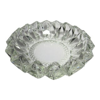 Vintage Heavy Cut Glass Ashtray by Kig For Sale