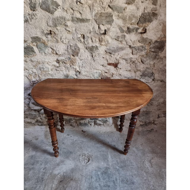 Antique French Walnut Drop-Leaf Dining Table, 1890s For Sale - Image 15 of 18