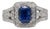 2Ct Gia Certified Ceylon Sapphire Estate Ring With Natural Diamonds in Platinum, Size 4.75 For Sale