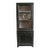 Vintage Black Elm & Glass Single Display Cabinet For Sale