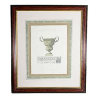 Louis XIV Style Vase, Versailles Neptune Basin, Lithograph, 1960s, Framed For Sale
