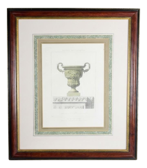 Louis XIV Style Vase, Versailles Neptune Basin, Lithograph, 1960s, Framed