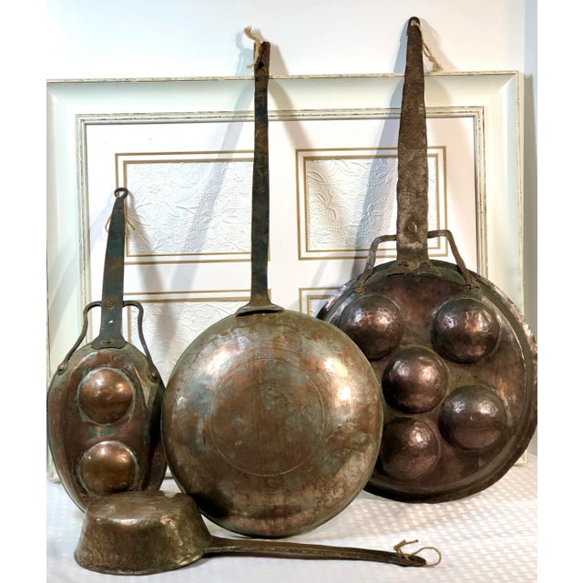 Copper Wall Hanging Antique Hand Crafted Cooking Utensils, Signed - Set of 4 For Sale - Image 13 of 13