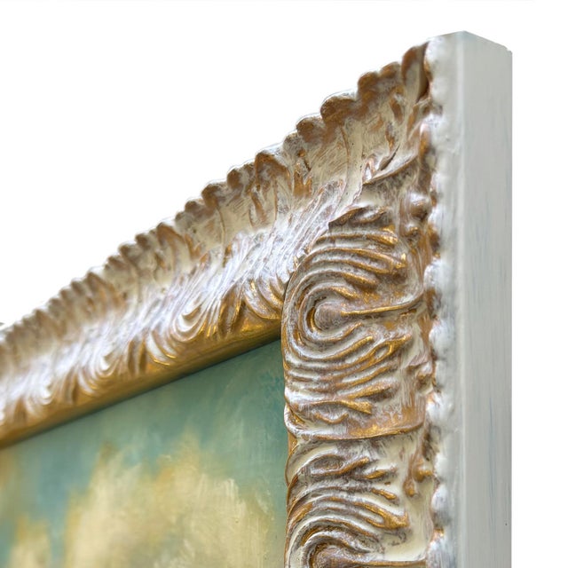 Contemporary Plein Air Cloud Oil Painting in Whitewashed Gold Frame For Sale In New York - Image 6 of 6