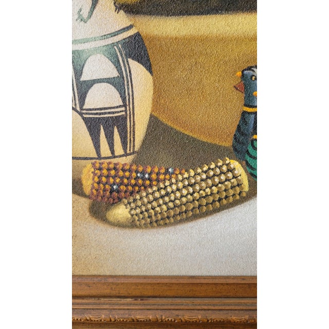 Late 20th Century Myoung Mario Jung Sand Painting, Framed For Sale - Image 4 of 12