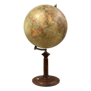 Terrestrial Globe with World Map and Compass from Dietrich Reimers, Berlin, 1912 For Sale