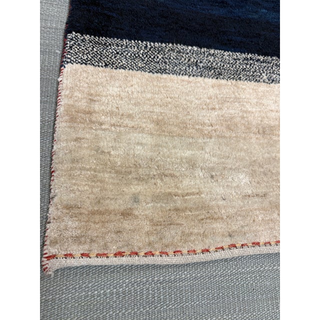 3ft 1in × 4ft 8in Persian Gabbah Striped Area Rug For Sale - Image 10 of 12