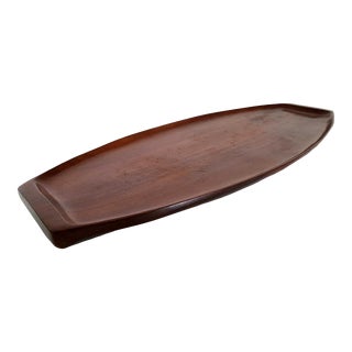 Mid 20th Century Mahogany Wood Surfboard Tray For Sale