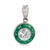 Art Deco Style Diamond Emerald Platinum Target Pendant Necklace For Sale - Image 4 of 6