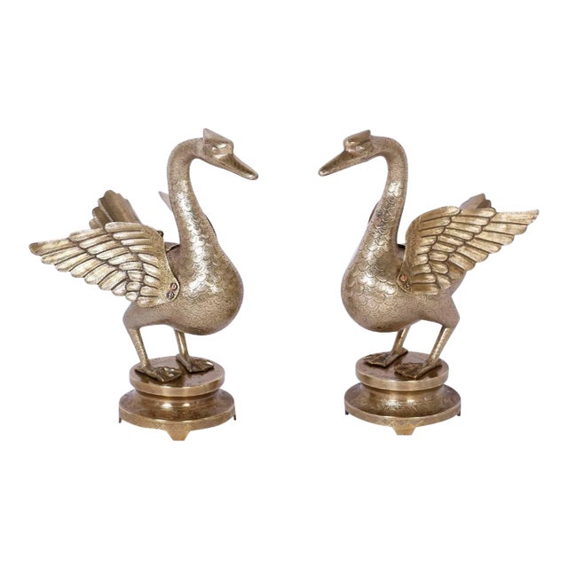 Anglo-Indian Brass Birds - A Pair For Sale